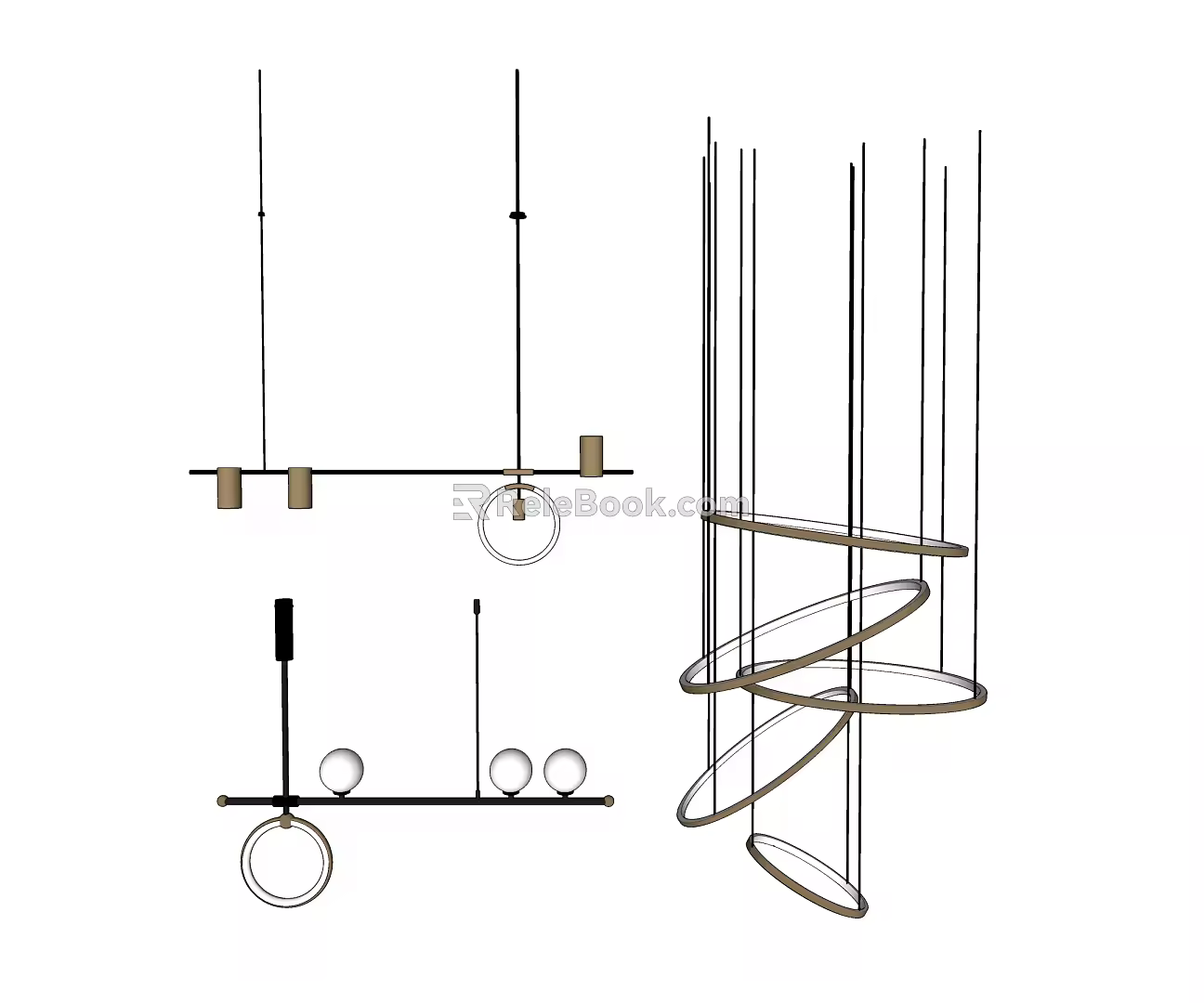 Modern chandelier 3d model
