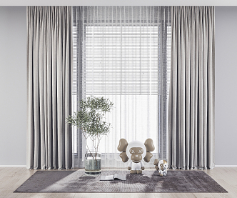 Modern Curtains 3d model