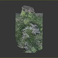 Detailed Mountainous Terrain 3D Model Featuring Green Vegetation And Rocky Formations