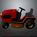 Person Operating Red Lawn Mower Cutting Lush Green Grass In Backyard