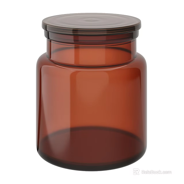 Brown Glass Spice Jar With Lid For Kitchen Storage And Organization 3d model 