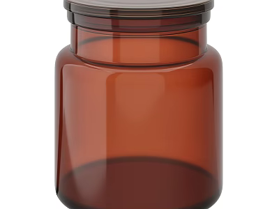 Brown Glass Spice Jar With Lid For Kitchen Storage And Organization 3d model