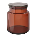Brown Glass Spice Jar With Lid For Kitchen Storage And Organization