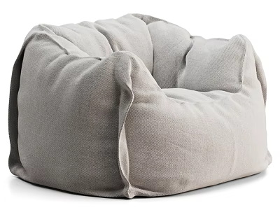 Gray Fabric Bean Bag Sofa Stool With Comfortable Modern Design For Living Room 3d model