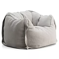 Gray Fabric Bean Bag Sofa Stool With Comfortable Modern Design For Living Room