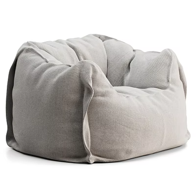 Gray Fabric Bean Bag Sofa Stool With Comfortable Modern Design For Living Room 3d model