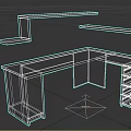 Modern L Shaped Office Desk With Drawers Open Shelves And Storage Space