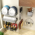 Stainless Steel Bathroom Cabinet Shelf With Wall Mount Design And Multiple Storage Layers