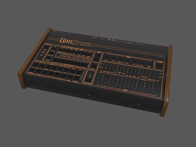 Commercial Control Equipment with Wooden Frame Black Panel and Integrated Buttons Knobs Interface Model DDM-2000 3d model