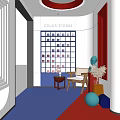 Modern Exhibition Hall Paint Sample Display Shop Space Paint Shop Color Paint Space Sample Display Space 3d model