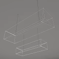 Modern Geometric Pendant Light With Sleek Structure And Two Sizes 3d model