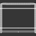 Modern Entryway Console Cabinet With Metal Frame Glass Doors Decorative Pattern
