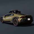 Yellow Sports Car With Roof Rack Black Orange Wheels And Modern Sporty Exterior Design