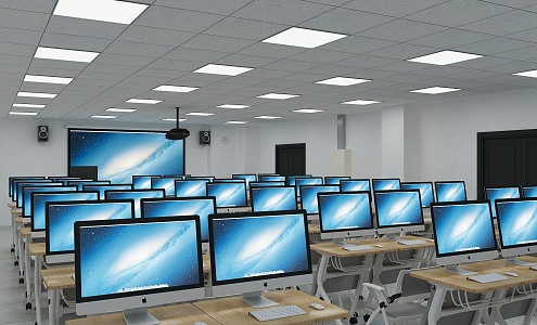 Modern classroom non-woven classroom 3d model