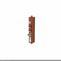 Industrial Control Panel With Orange Panel Silver Knobs Red Buttons And Key Lock