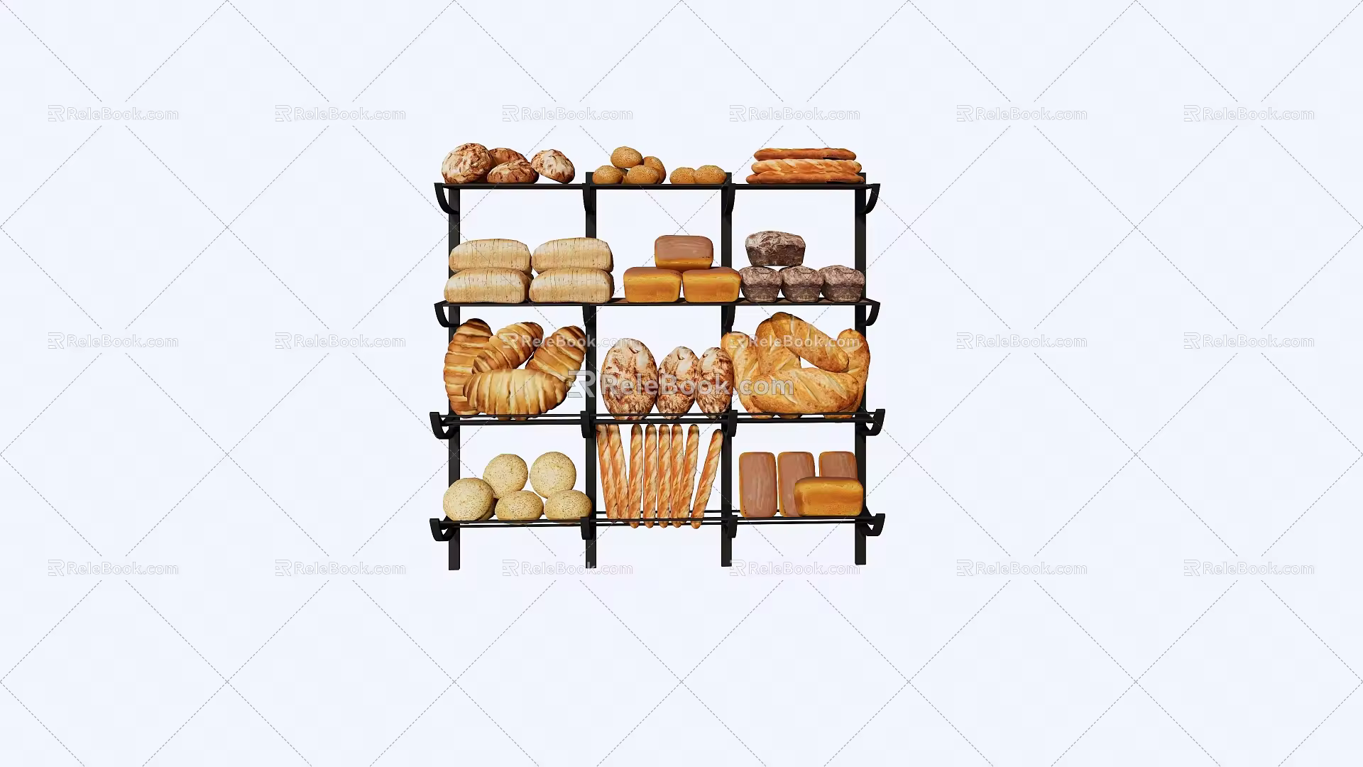 Modern display stand bread food display stand 3d model