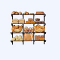 Modern display stand bread food display stand 3d model
