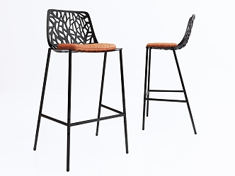 Bar Chair Bar Stool High Stool Armless Bar Stool Solid Wood Bar Stool Bar Stool 3d model