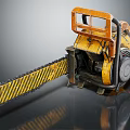 Industrial Yellow Black Chainsaw With Protective Guard And Stripe Chain For Heavy Duty Use 3d model