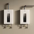 Midea White Wall Mounted Water Heaters With Digital Display For Home Use 3d model