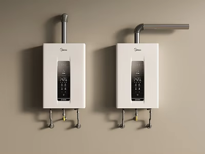Midea White Wall Mounted Water Heaters With Digital Display For Home Use 3d model