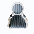 Modern Striped Accent Chair With White Frame Striped Fabric And Comfortable Armrests For Living Room
