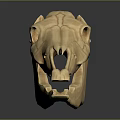 Animal Skull 3D Model With Detailed Structure Light Brown Color And Dark Background
