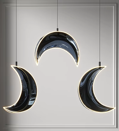 Modern Chandelier Art Glass Chandelier Restaurant Chandelier Bedside Chandelier Moon Chandelier Small Chandelier Combination 3d model