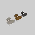 Modern Beige Upholstered Leisure Chair with Curved Seat and Metal Frame