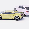 White And Yellow Sports Cars With Modern Design And Stylish Wheels