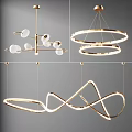 Modern Contemporary Chandelier Designs Featuring Circular Rings Curved Shapes And Glass Globes