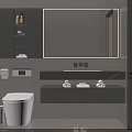 Modern Luxury Bathroom Interior Design With Wall Mounted Vanity And Large Mirror