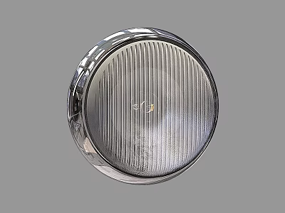 Industrial Equipment Round Metal Part With Ribbed Surface And Chrome Finish 3d model