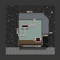 Vintage Hair Salon Building Model With Two Story Structure Green Signboard And Pink Door