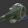 Futuristic Sci Fi Character Using Advanced Mechanical Cannon With Circular Structure 3d model
