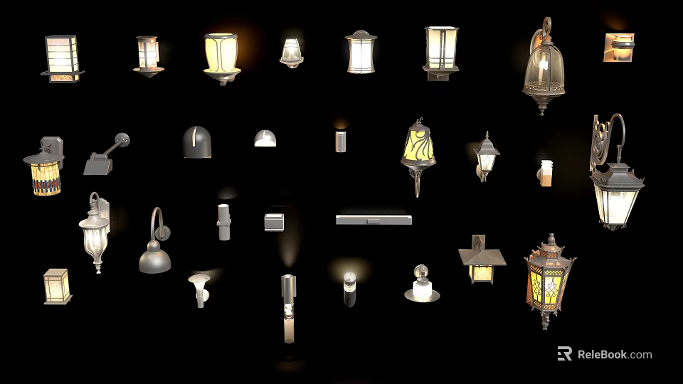 Various Decorative Wall Lamps With Different Styles And Designs For Home 3d model