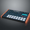 Electronic Music Production Controller With Knobs Buttons Sliders And Wooden Sides