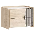 Modern Wooden Nightstand with Drawers Light and Dark Wood Grain Design Options