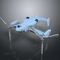 Modern Electric Aircraft Drone With Four Propellers White Electronic Appliance Design