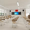 classroom school classroom 3d model