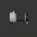 Industrial Electric Motor With Silver Gear Housing And Black Metal Components