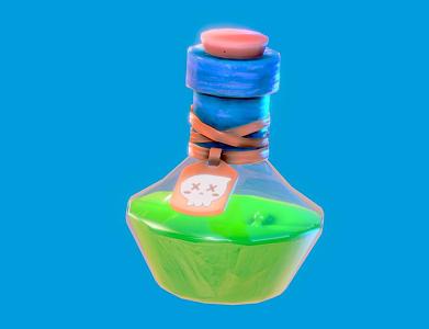 Magic Bottle Cartoon Glass Bottle Hand-painted Glass Bottle Style Bottle 3d model