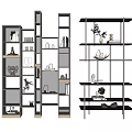Modern Open Multi tier Shelving Units With Decorative Items And Storage 3d model