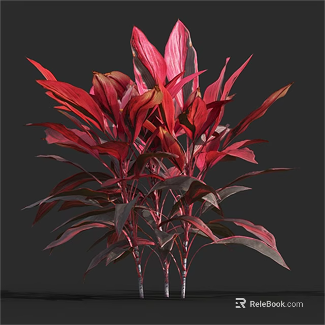 Lush Vibrant Red and Purple Leaf Arbor for Garden Landscape Decoration 3d model 
