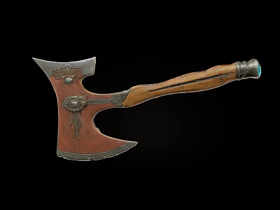 Broken Axe Indian Axe Cultural Relic Style 3d model