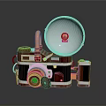 Vintage Camera With Flash Attachment And Retro Metal Body Design