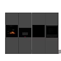 Sleek Modern Kitchen With Built-in Appliances In Gray Integrated Cabinet Design