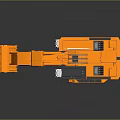 Orange Crawler Excavator With Large Bucket And Heavy Duty Industrial Machinery Design