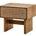 Quiet Holiday Style Bedside Table Solid Wood Bedside Table Teak Bedside Table Wood Rattan 3d model