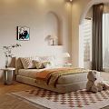 Cozy Kids Room Interior With Bed Pillows Blanket Teddy Bear And Decorative Painting